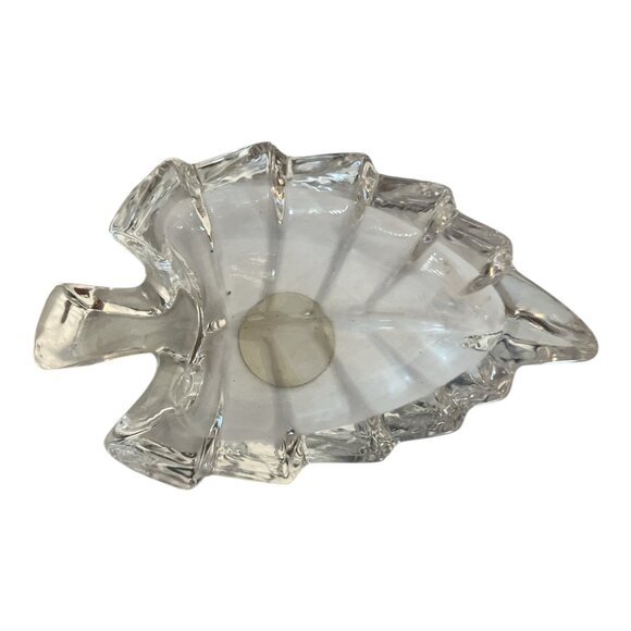 24% Lead Crystal Leaf Dish with Box – Made in China – 3.5" x 2.25" – 1990s to Ea - Picture 1 of 6